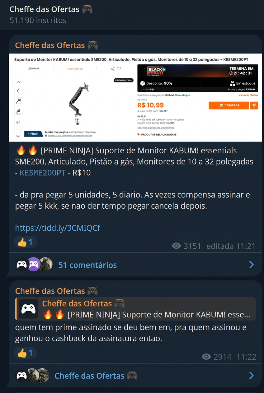 Oferta de suporte articulado para monitor